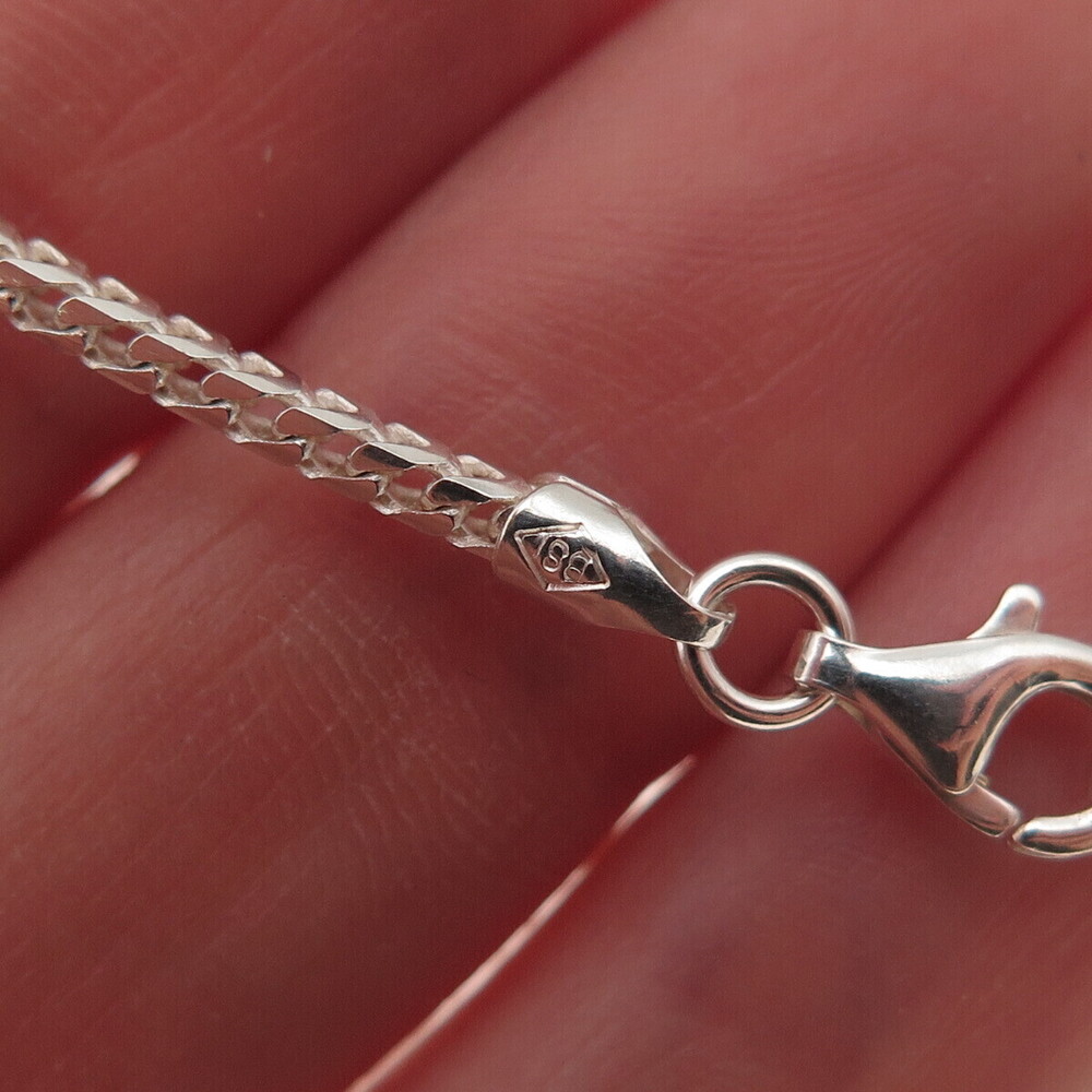 P. Lux 925 Sterling Silver Vintage Italy Franco Chain Necklace 18" - Picture 7 of 8